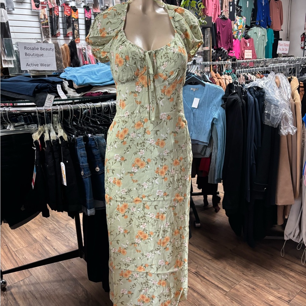 Floral Green Dress